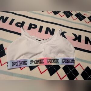 Victoria's Secret PINK White Sports Bra large